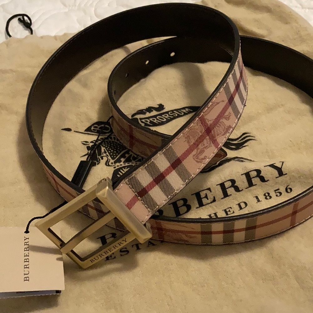 Men’s Burberry Classic Haymarket Check Belt